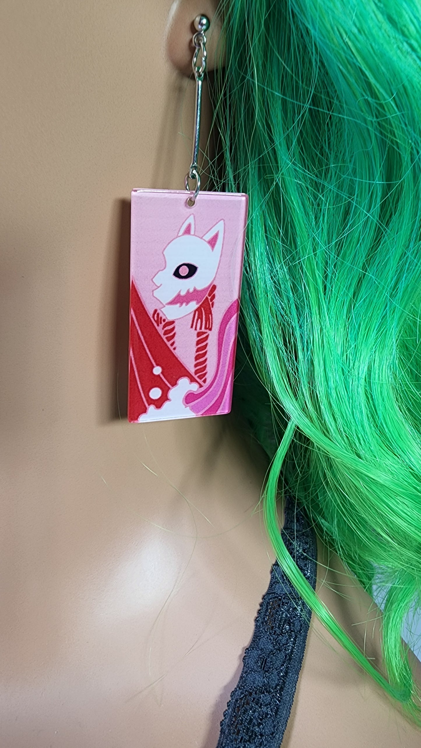 Medium Anime Inspired Earrings | Drop Dangle Stud | Demon