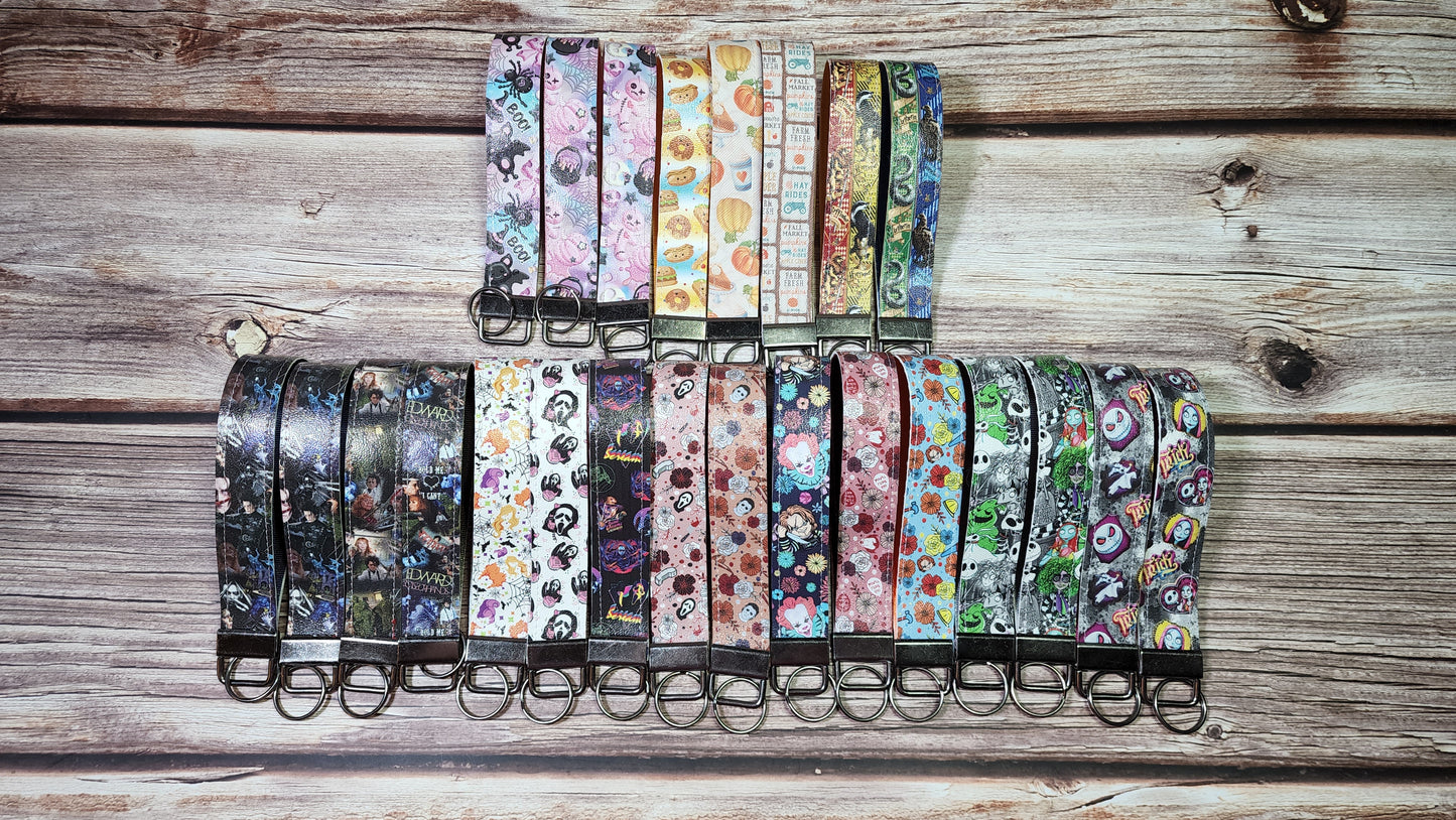 Pastel Spooky Cute | Vinyl & Nylon Fabric Keychain | Key Fob Wristlet | Soft Yet Durable, Mold and Mildew Resistant
