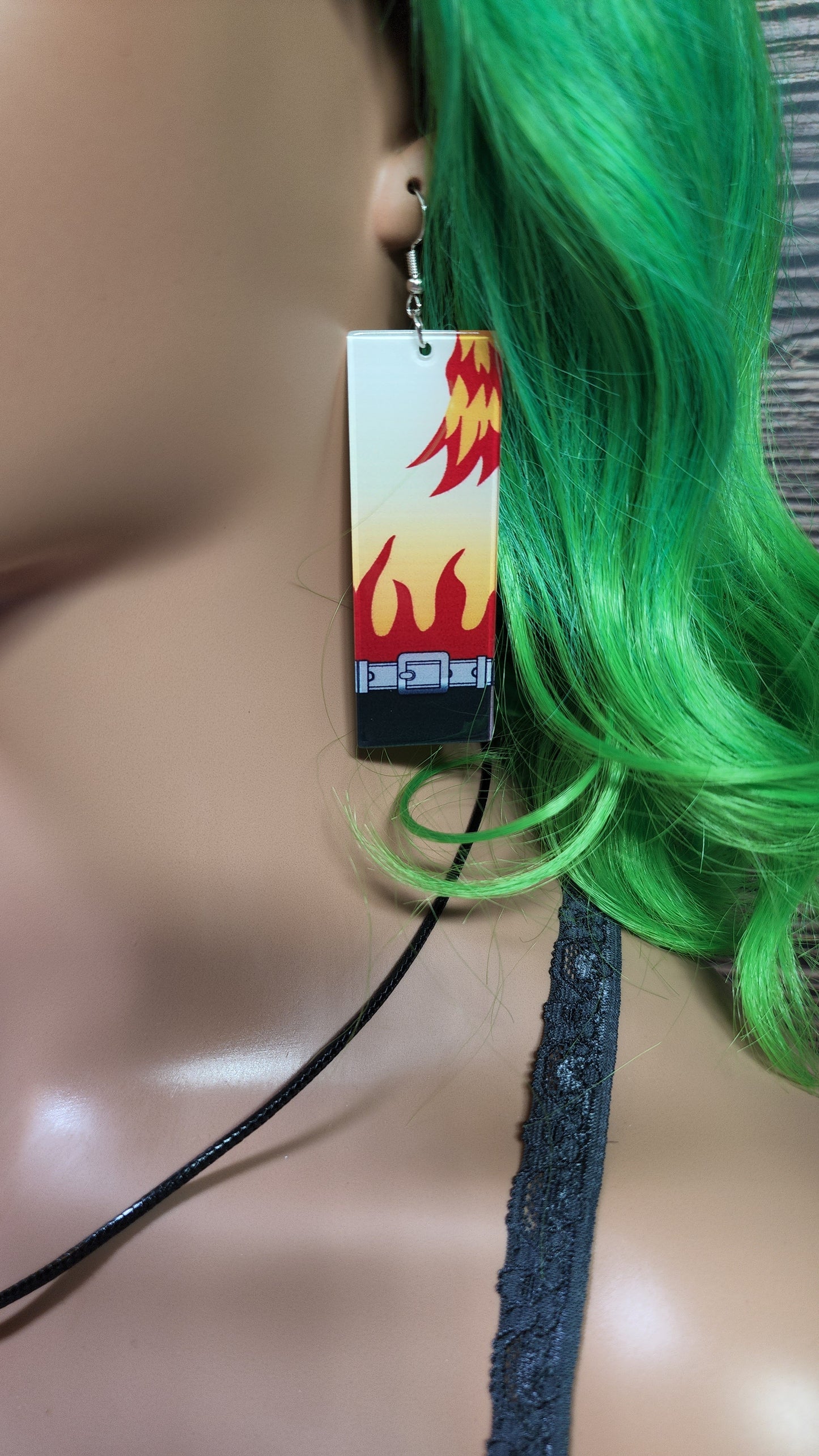 Large Anime Inspired Earrings | Stainless Steel Hooks | Demon