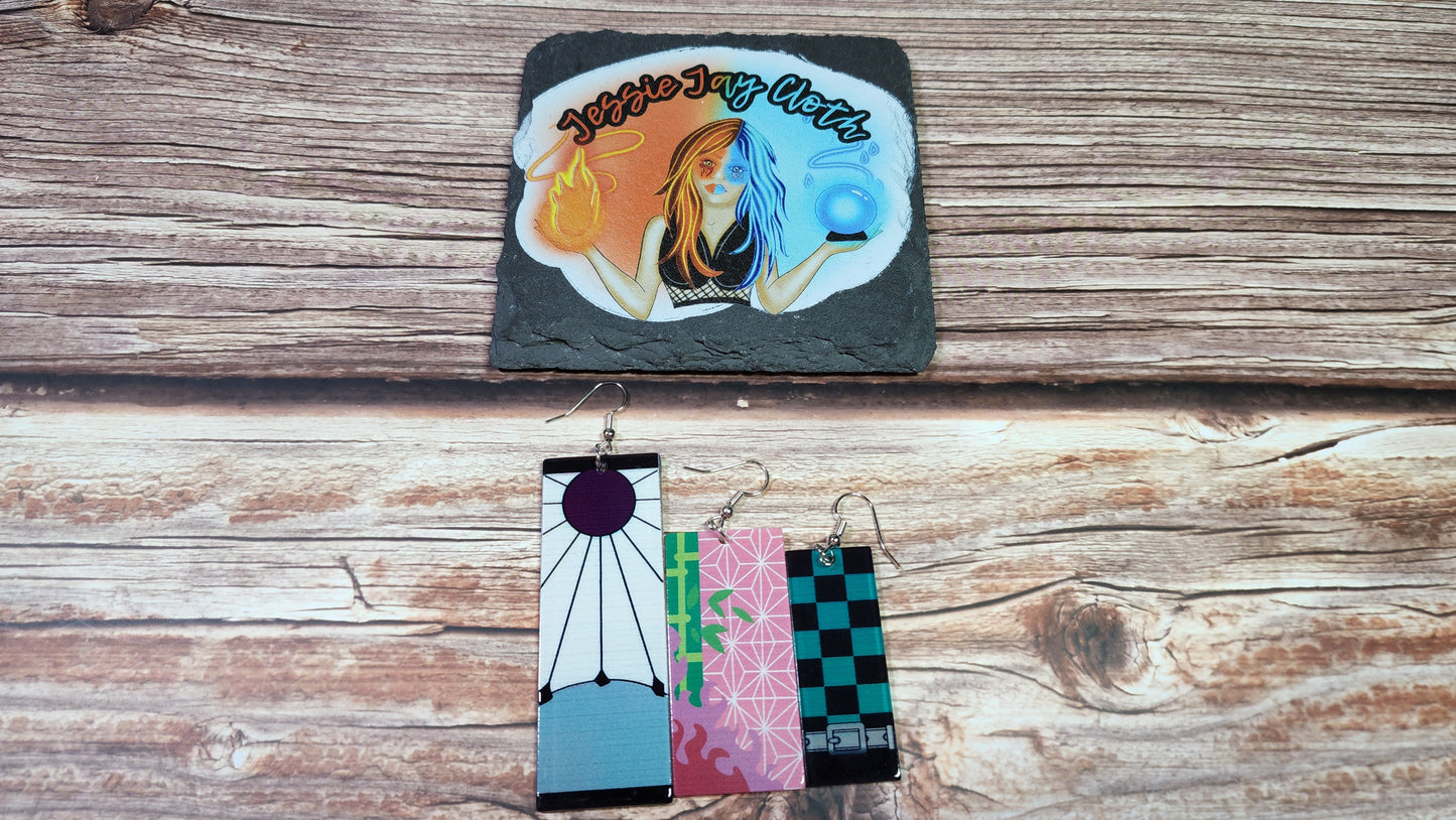 Medium Anime Inspired Earrings | Stainless Steel Hooks | Demon