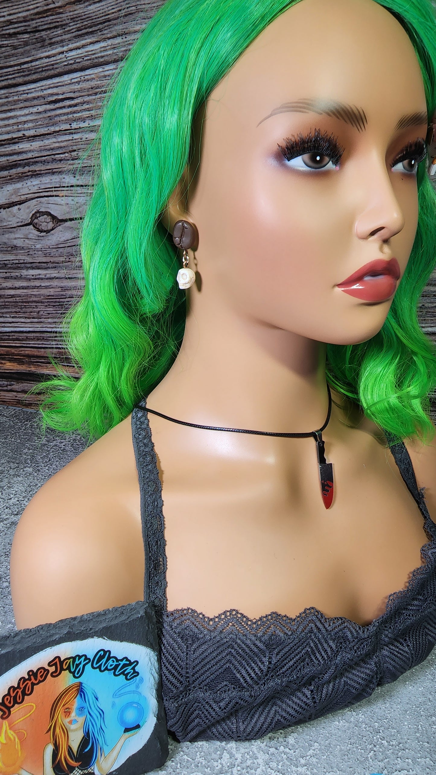 Skullspresso Earrings | Optional Meat Cleaver | Dangle Earrings | Choose your skull color | Coffee or Just the Skulls