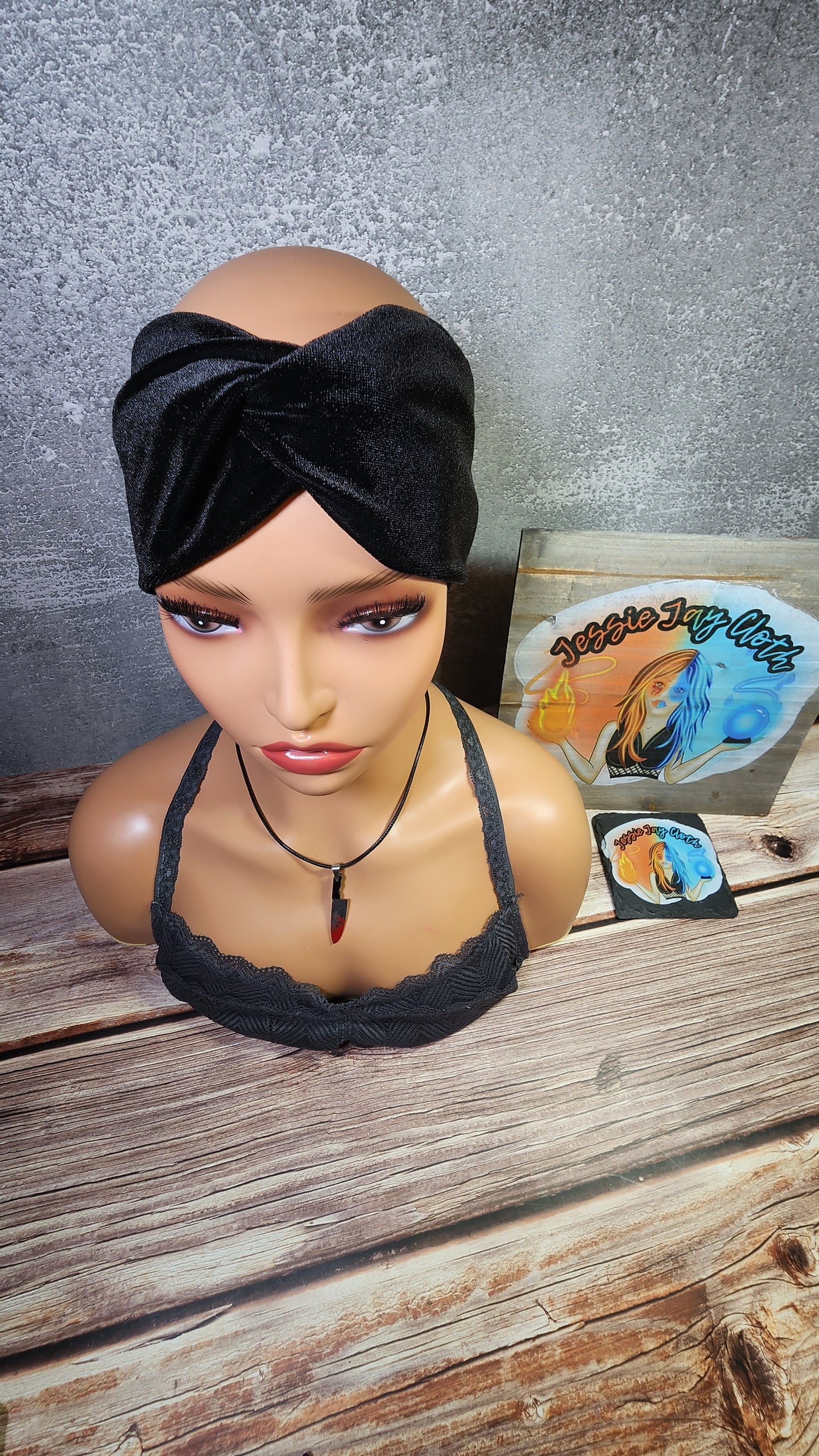 Ultra Soft & Luminous Velvet Twist Knot Head Band | Custom Turban Head Band | 4 Sizes, Great for winter | Midnight Black