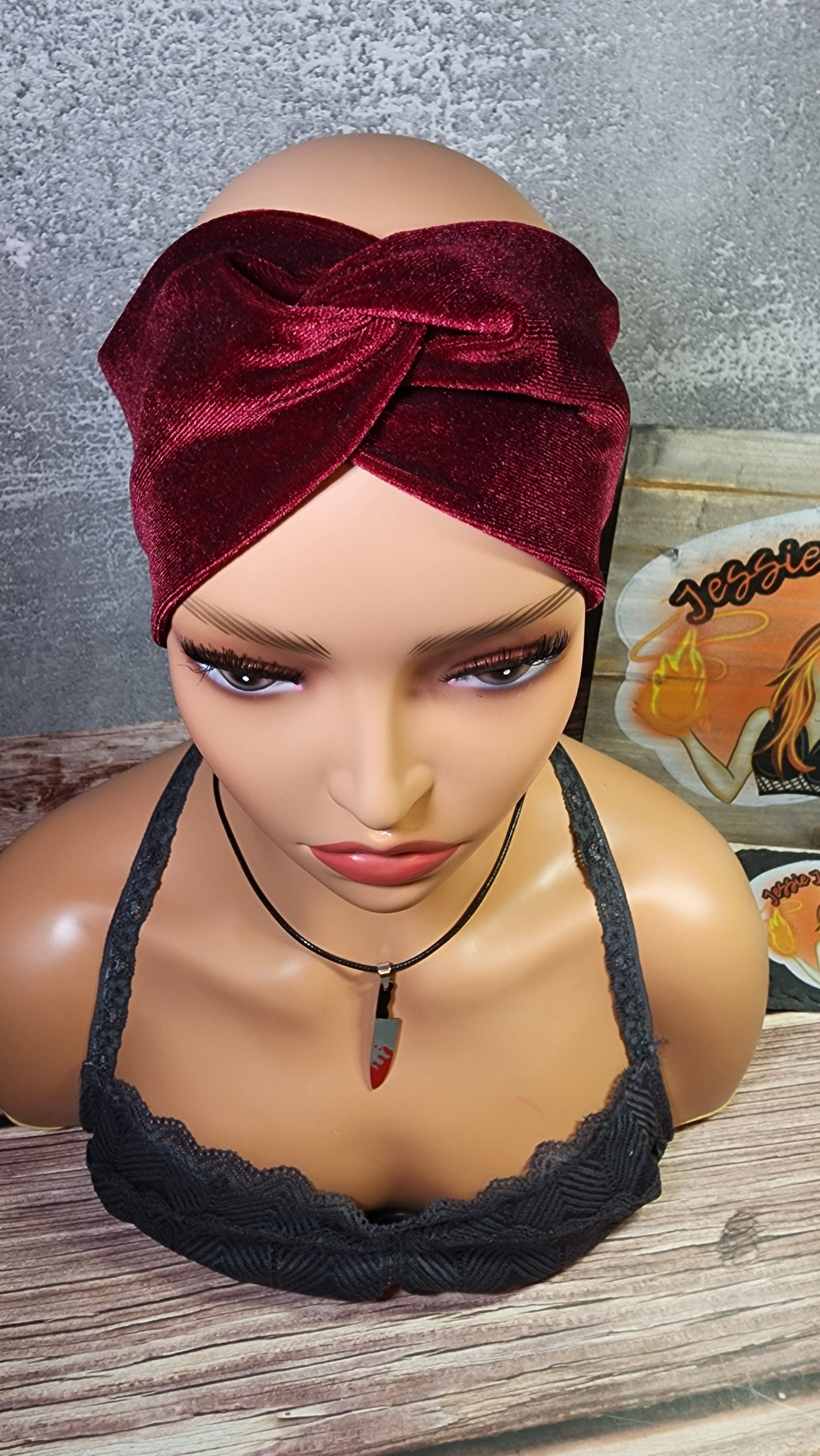 Ultra Soft & Luminous Velvet Twist Knot Head Band | Custom Turban Head Band | 4 Sizes, Great for winter | Cherry, Burgundy