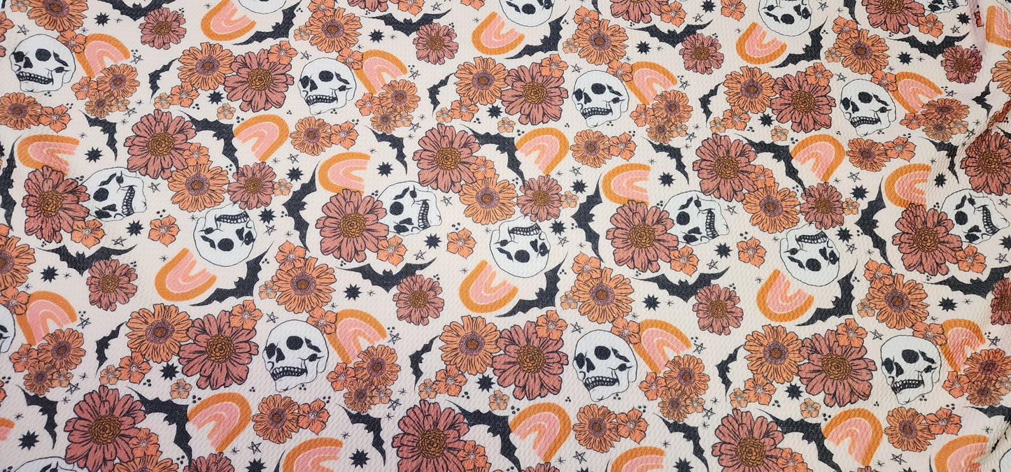 6/7/8/9/10/12/14 Set or SINGLE | Serged Style Cloth Pad | 2.5" or 2.75" snapped width | Floral Skull, Bat, rainbow