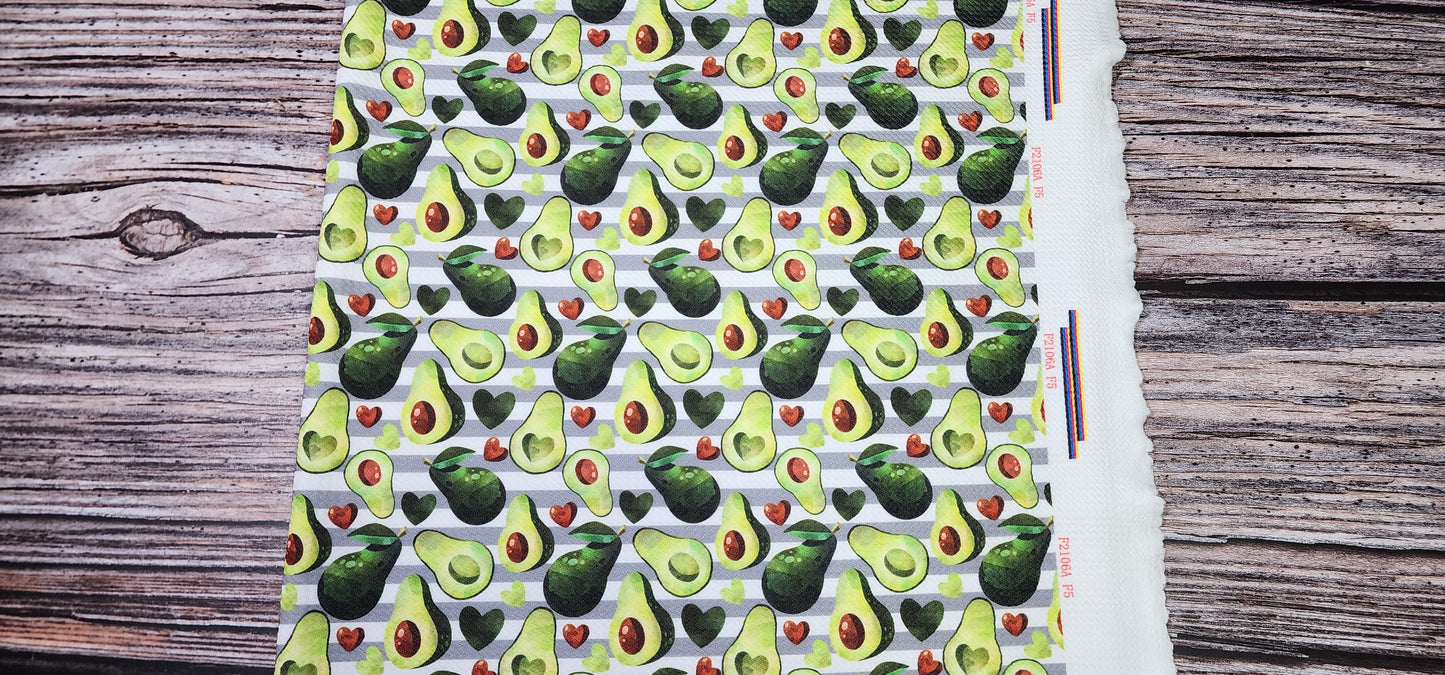 6/7/8/9/10/12/14 Set or SINGLE | Serged Style Cloth Pad | 2.5" or 2.75" snapped width | Kawaii Avocado Heart | Food Print