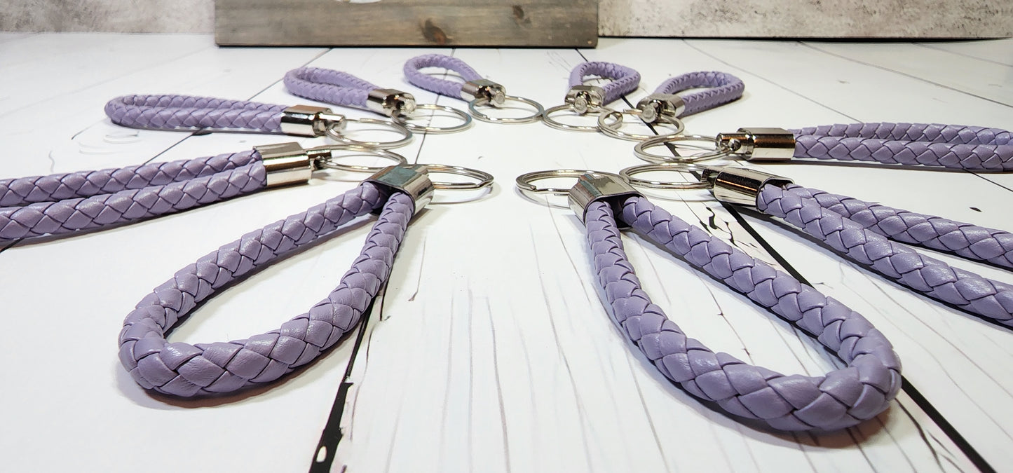Lavender | Leather Braided Rope Key Chain Strap | Add on