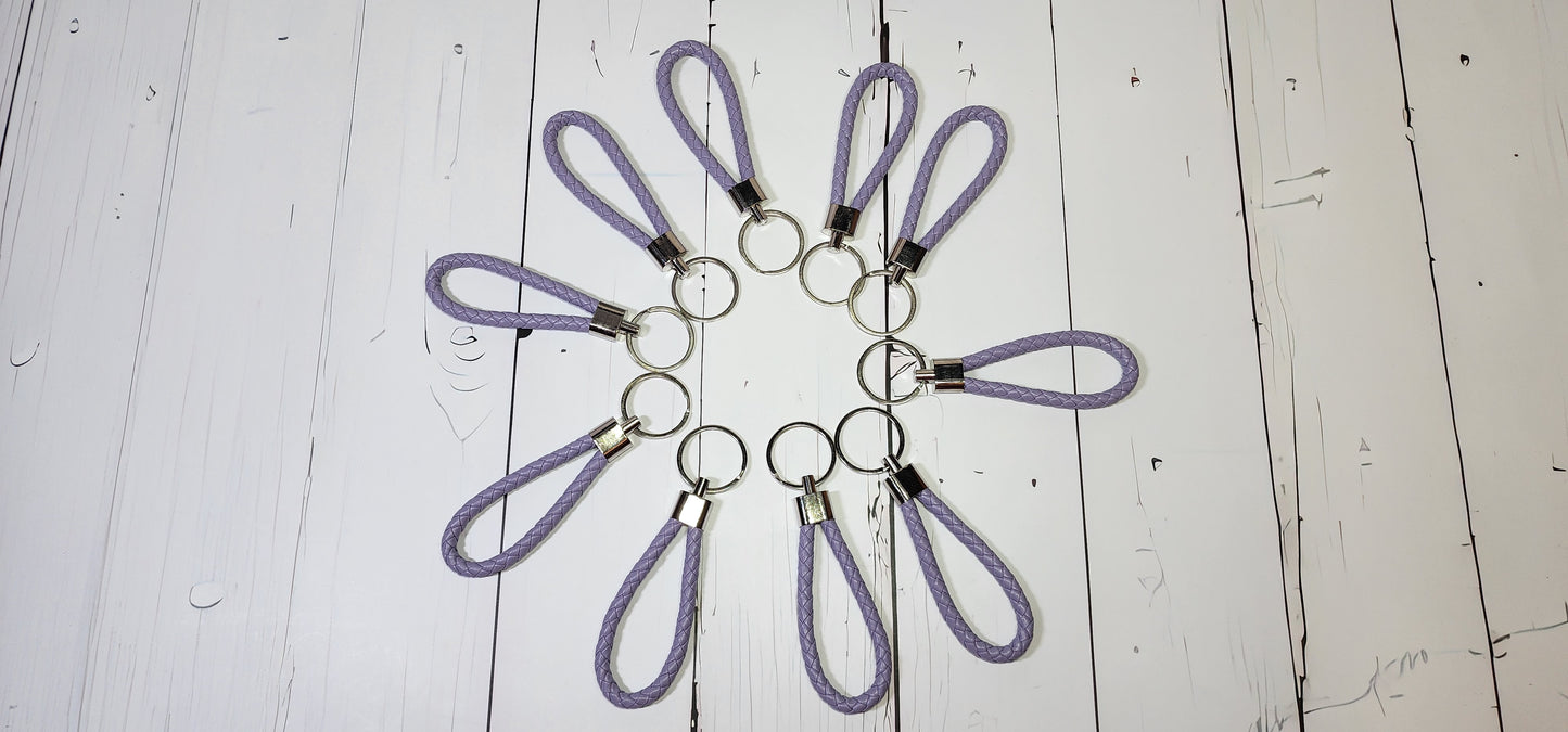Lavender | Leather Braided Rope Key Chain Strap | Add on