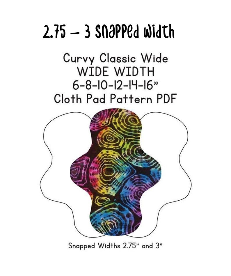 Flannel Sale | Classic Curvy Cloth Pad | 2.75" OR 3" Snapped | Up to 16 inches