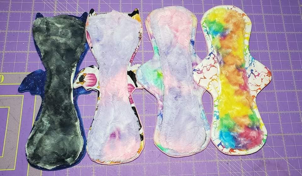Exposed core or Regular | Custom Ultra Soft Minky | Classic Curvy Cloth Pad | 2.75" to 3"
