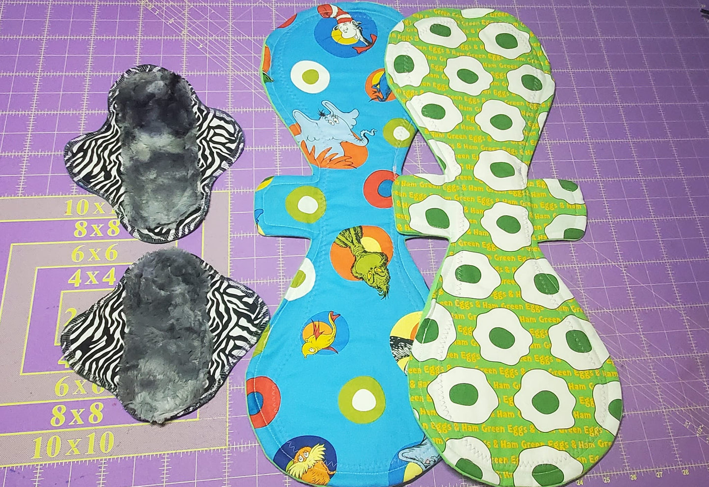 Exposed core or Regular | Custom Ultra Soft Minky | Classic Curvy Cloth Pad | 2.75" to 3"