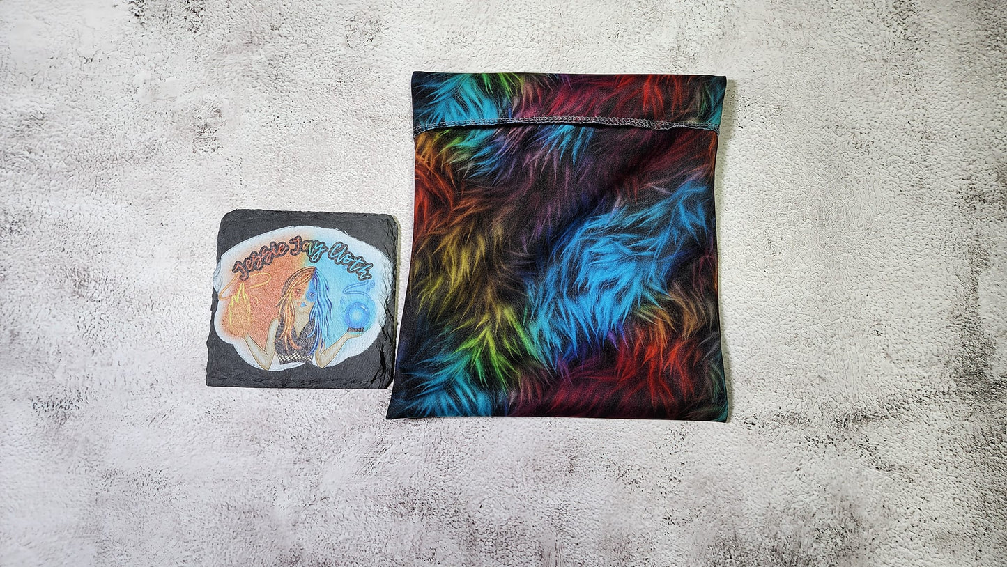 Rainbow Fur Custom PUL Lined Pad Wrapper | Wet bag | | Multi Use bag | 4 sizes to choose from