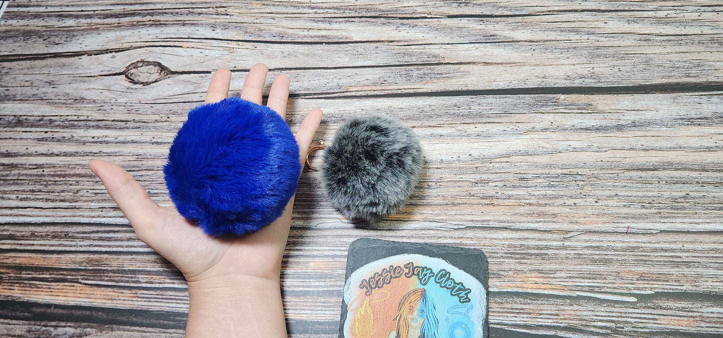 Large 10 cm Pompom Keychain | Or just the Pompom | Faux Rabbit Fur | Add on