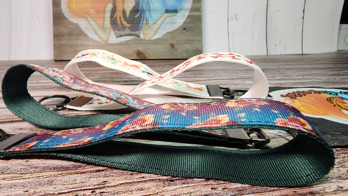 Uni Kitty, Bows, Fairy, Teapot, Floral Wristlet Key Fob | Ribbon/Nylon Fabric Keychain | Choose your print