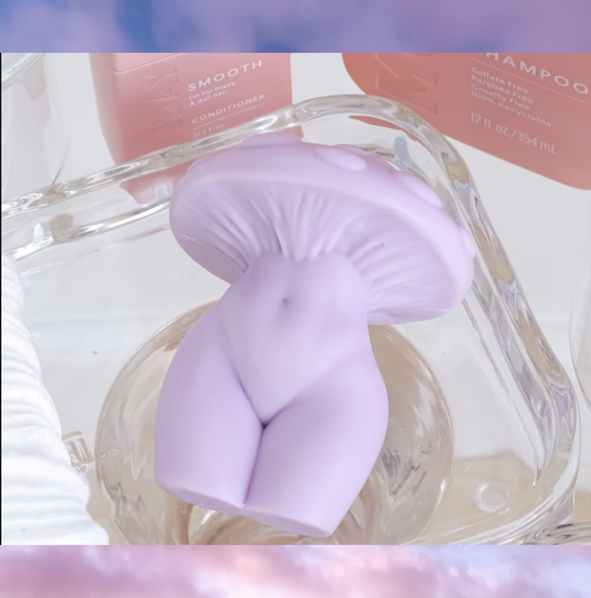 Custom Mushroom Goddess Solid Soap Bar | Soap bar size: 3.75” x 3.25”