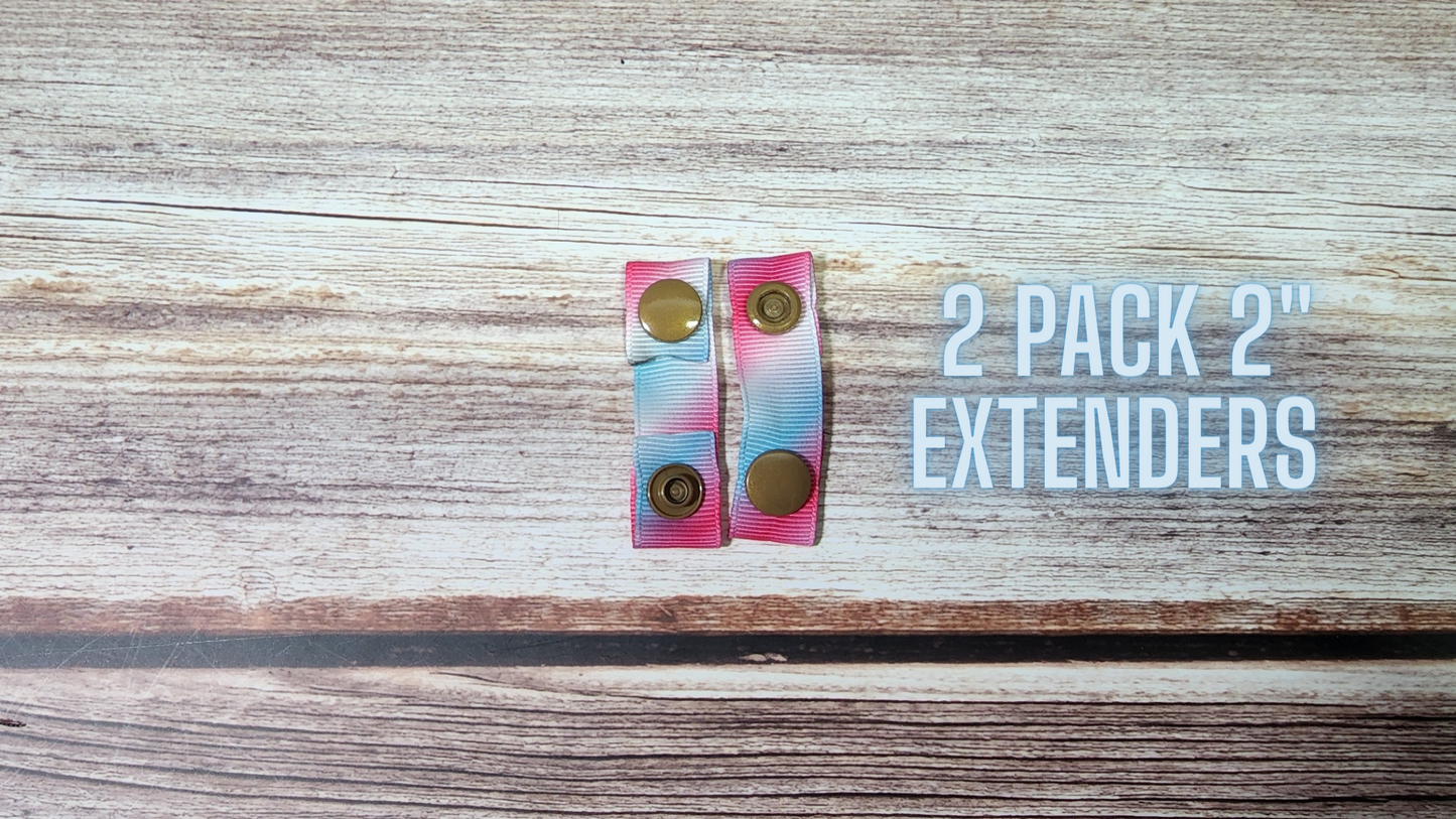 Wing Snap Extenders | Make your cloth pads wider | Choose 2 pack or 4 pack | 2 Size options | Cotton Candy Colored Print