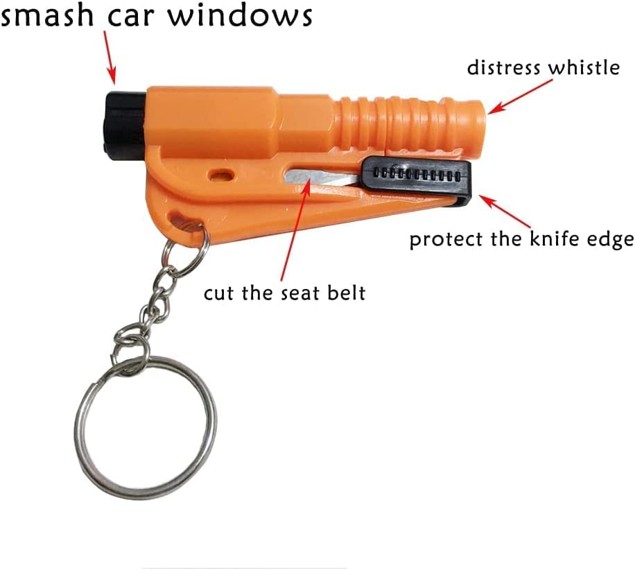 Black ONLY | Seatbelt cutter, Window Breaker, Whistle Combo | Add on