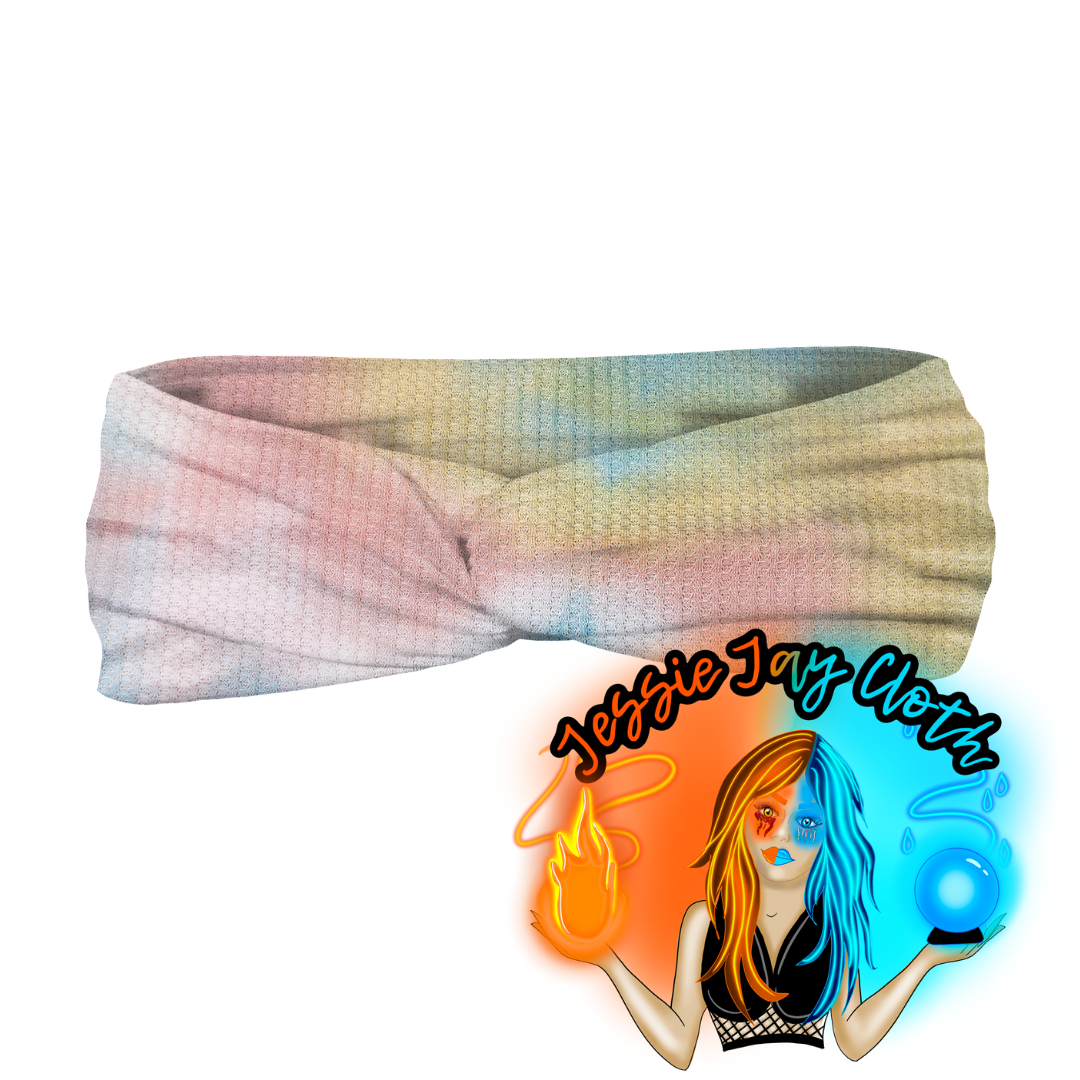 Beach Dreams Tie Dye Waffle Knit | Twist Knot Head Band | Custom Turban Head Band | 4 Sizes