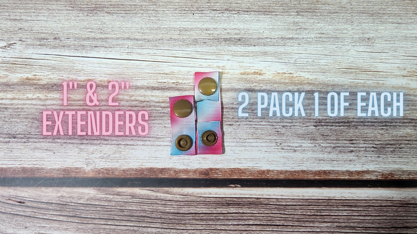 Wing Snap Extenders | Make your cloth pads wider | Choose 2 pack or 4 pack | 2 Size options | Cotton Candy Colored Print
