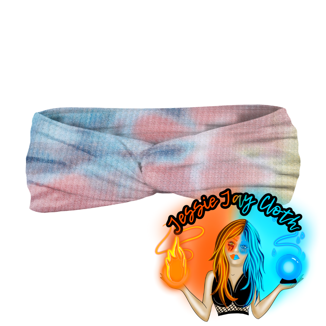 Beach Dreams Tie Dye Waffle Knit | Twist Knot Head Band | Custom Turban Head Band | 4 Sizes