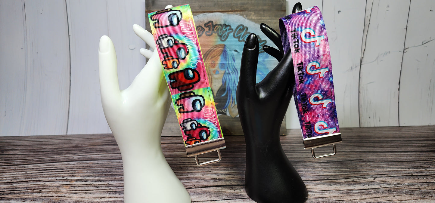 1.5 inch Wide Wristlet Key Fobs | Ribbon & Nylon | Choose your number