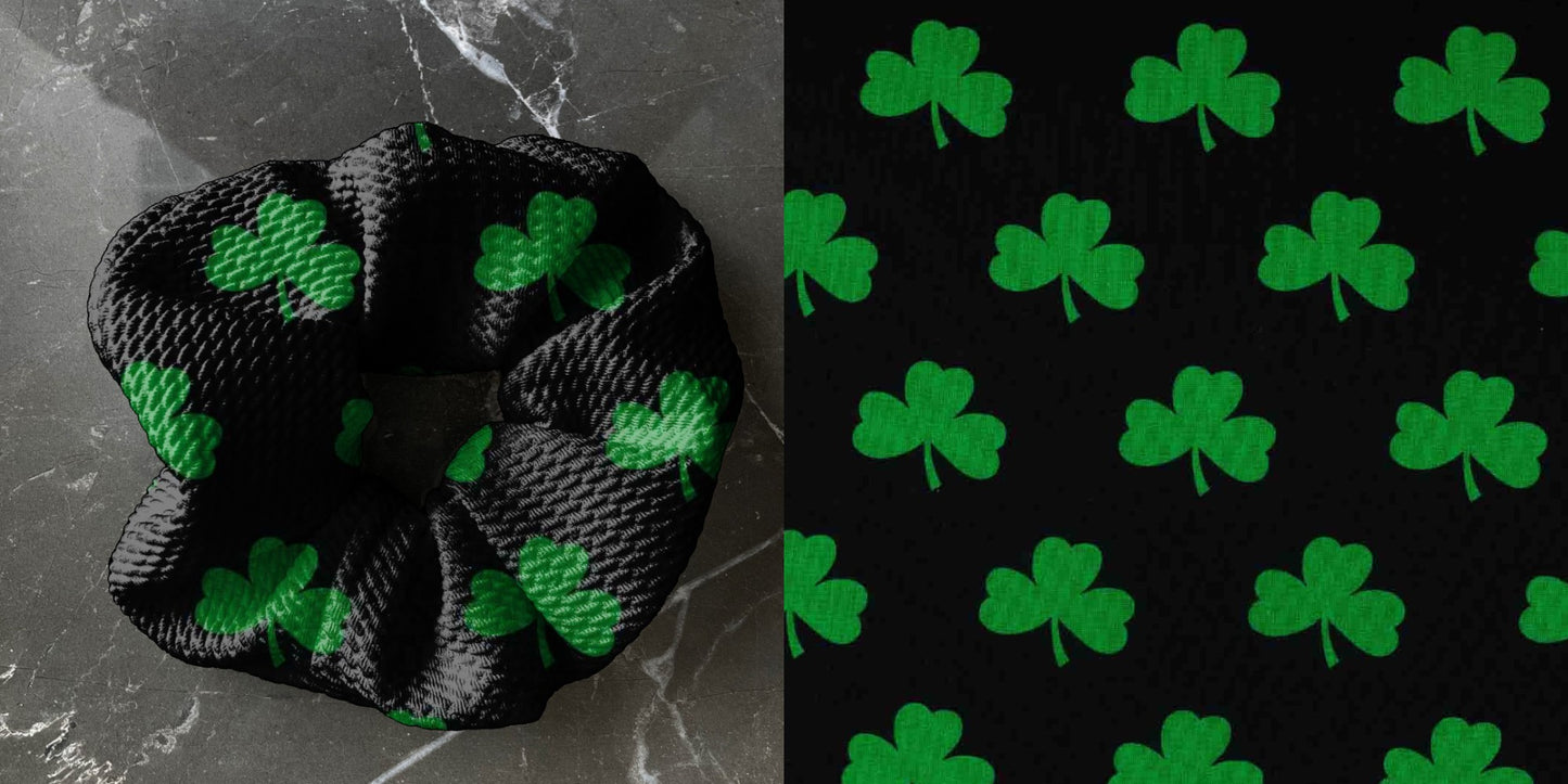 St. Patrick's Shamrock | Holiday | Custom Hair Scrunchie | Adult Size & Toddler Size | 7 Options