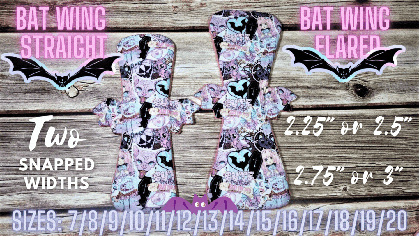 Custom Flared Bat Wing Cloth Pad | 7 through 20 inches | 2.75 or 3 snapped width