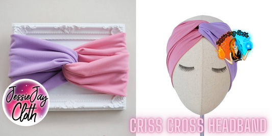 Custom Adult Criss Cross Headband | Head wrap | Choose your print | Up to 2 colors