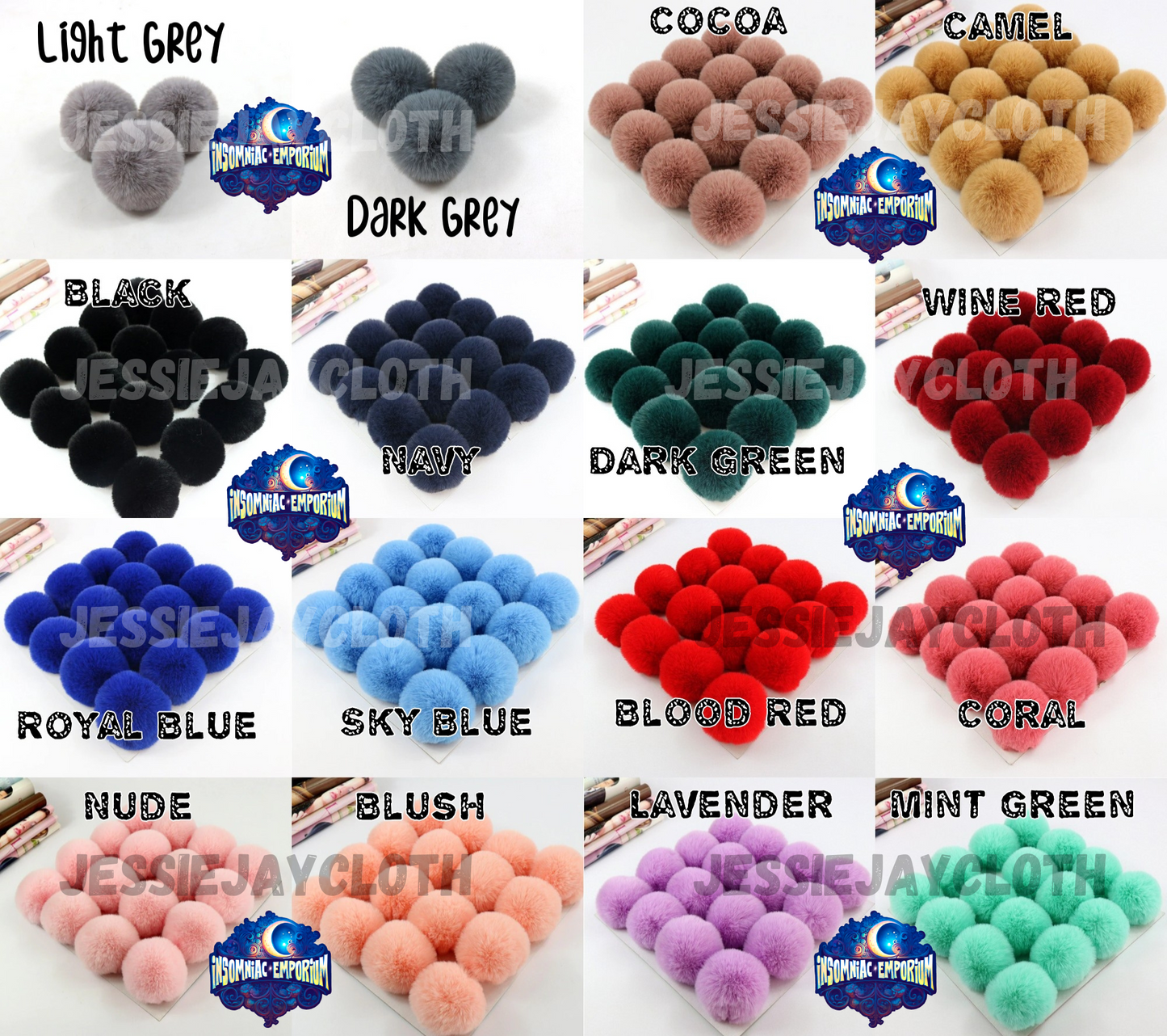 Large 10 cm Pompom Keychain | Or just the Pompom | Faux Rabbit Fur | Add on