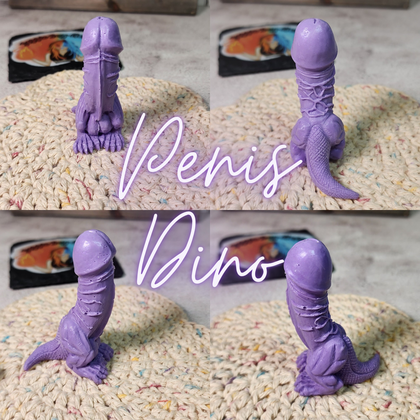 Custom Dino Penis Gag Gift Soap | Peen, Dick, Adult Humor | 2.9" x 2.3" Jelly or Regular Soap