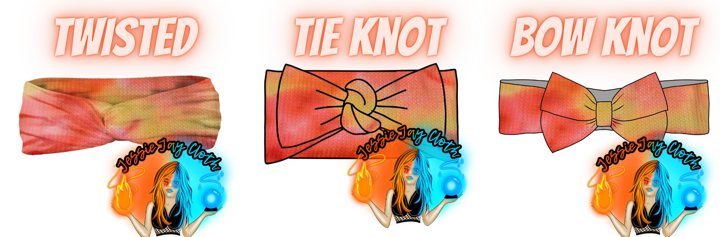 Custom Adult Tie Knot Headband | Head wrap | Choose your print | Up to 2 colors
