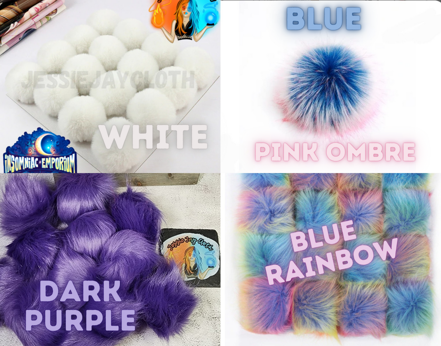 Large 10 cm Pompom Keychain | Or just the Pompom | Faux Rabbit Fur | Add on