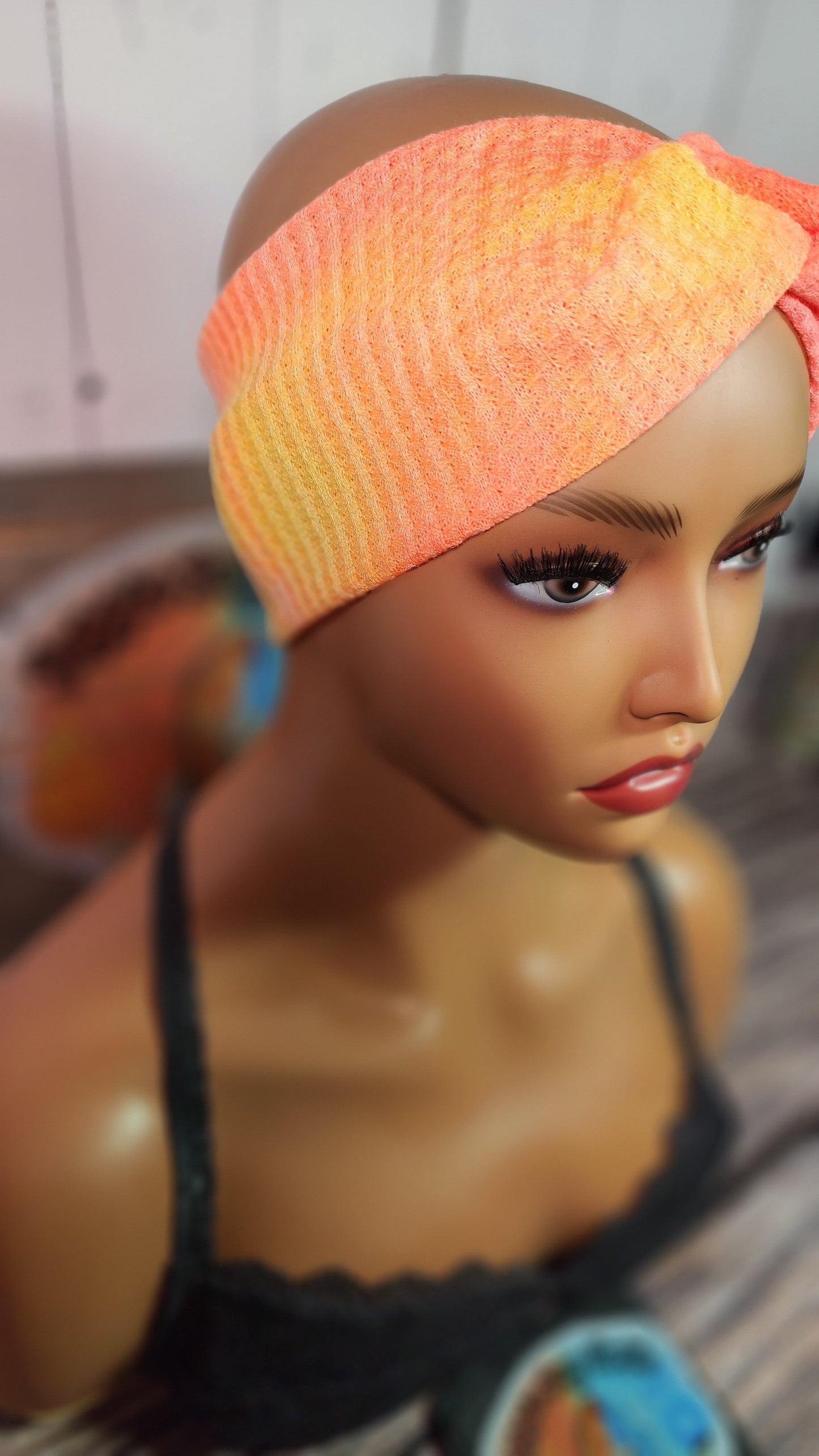 Citrus Fusion A | Medium 21" | RTS Waffle Knit Head Band | Ready to ship | Mask, Knife, Blood, Friday 13th