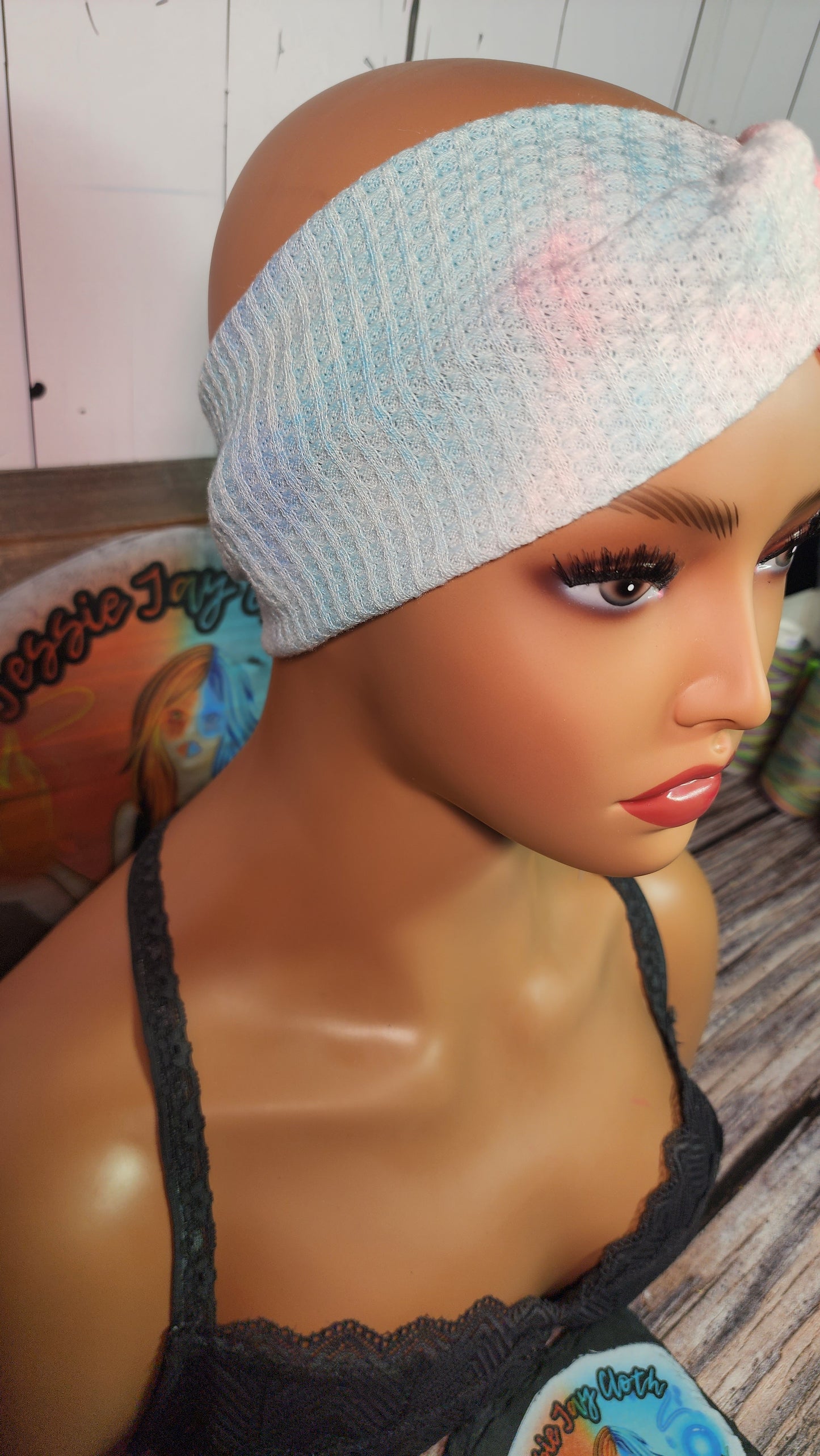 Cotton Candy A | Medium 21" | RTS Waffle Knit Head Band | Ready to ship |