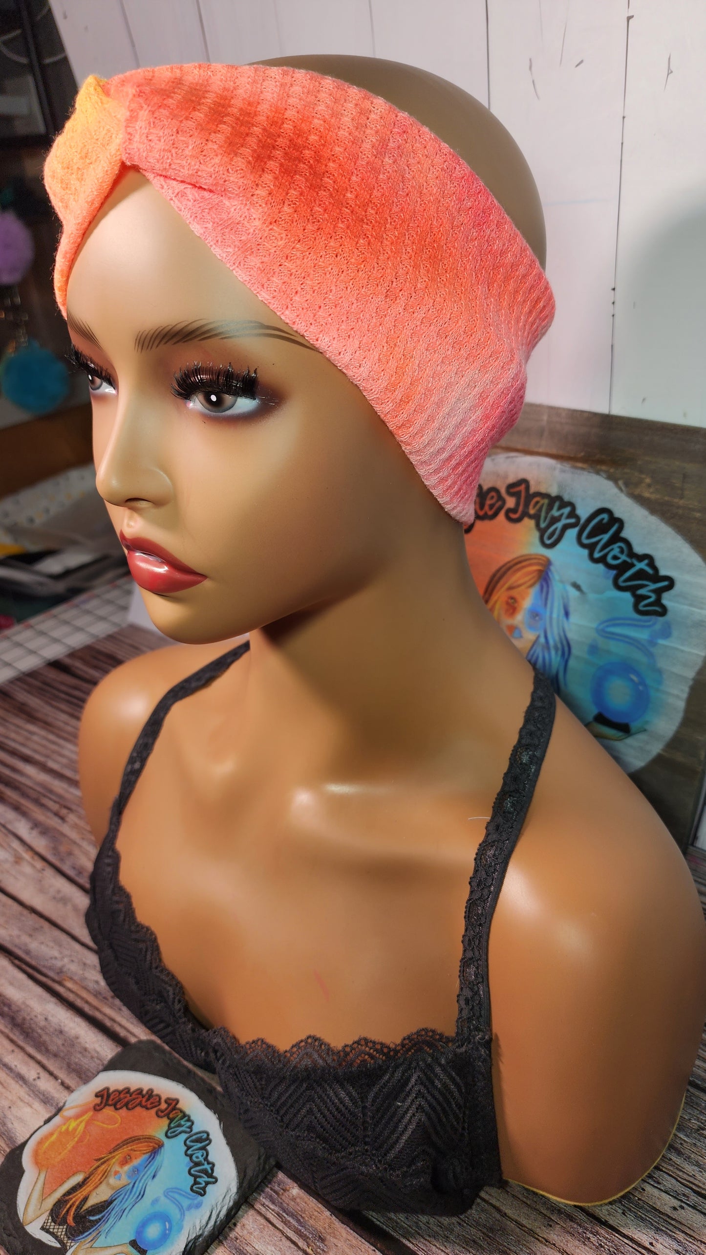 Citrus Fusion A | Medium 21" | RTS Waffle Knit Head Band | Ready to ship | Mask, Knife, Blood, Friday 13th