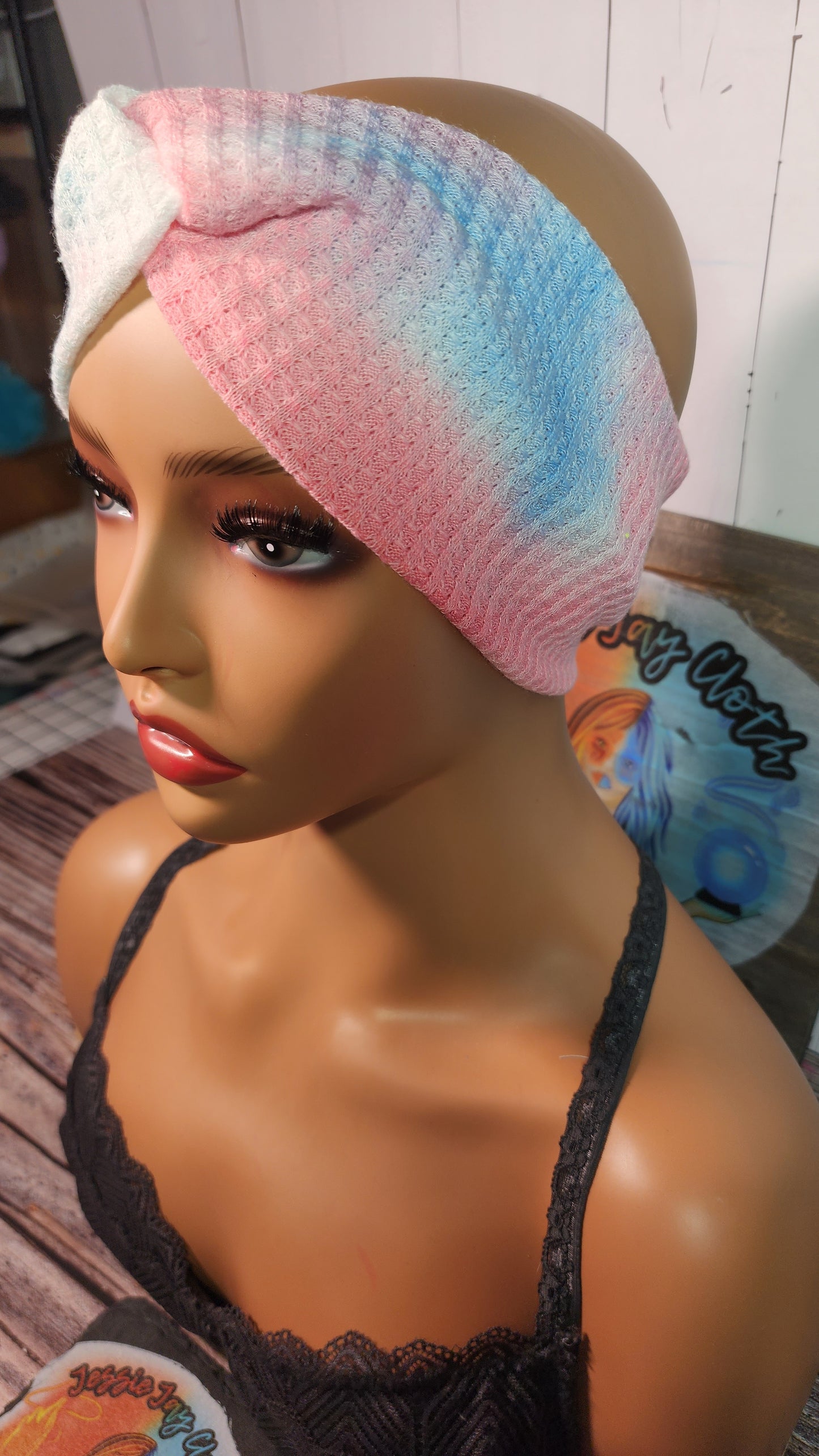Cotton Candy A | Medium 21" | RTS Waffle Knit Head Band | Ready to ship |