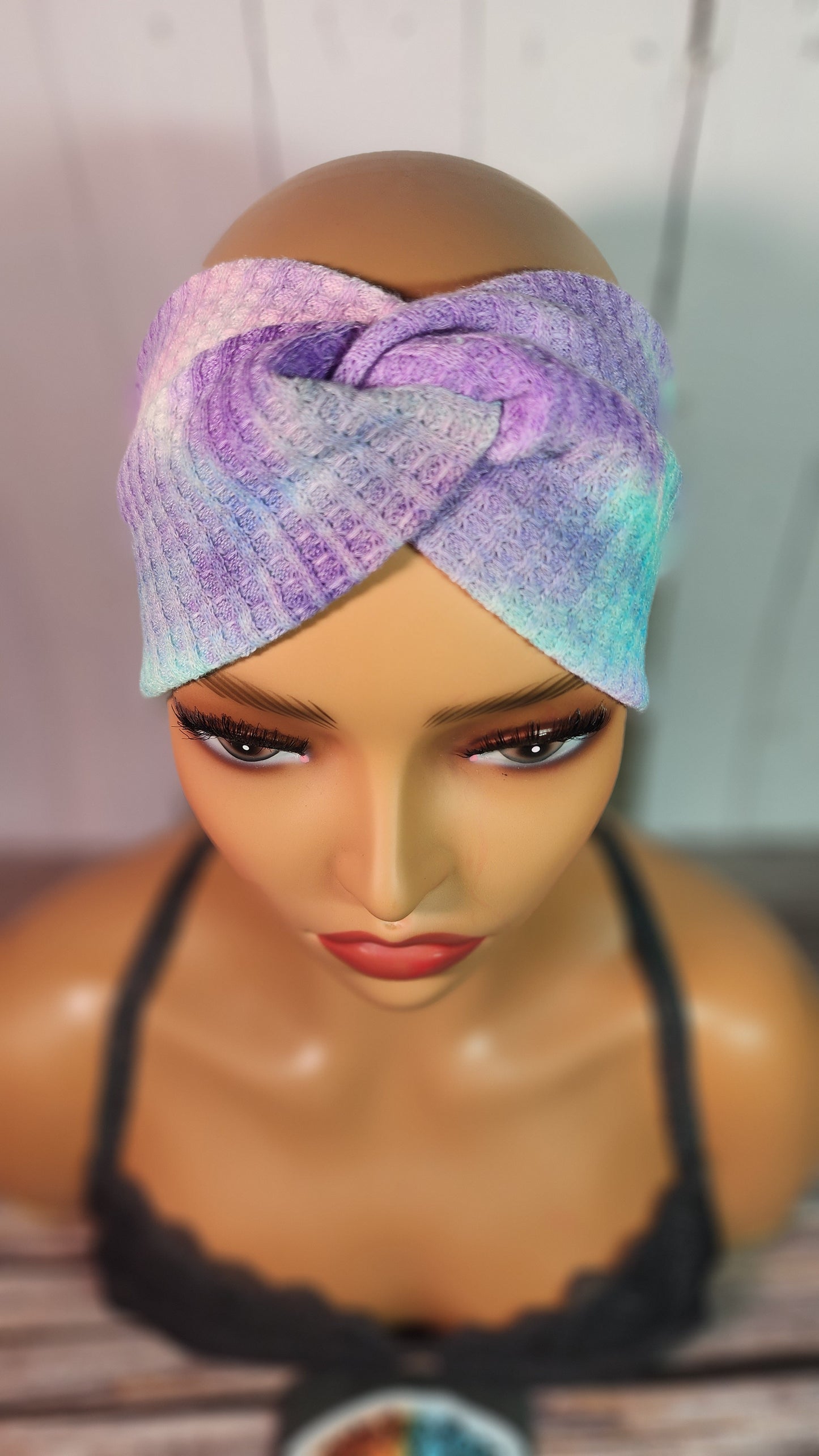 Purple Rain C | Medium 21" | RTS Waffle Knit Head Band | Ready to ship | Mask, Knife, Blood, Friday 13th