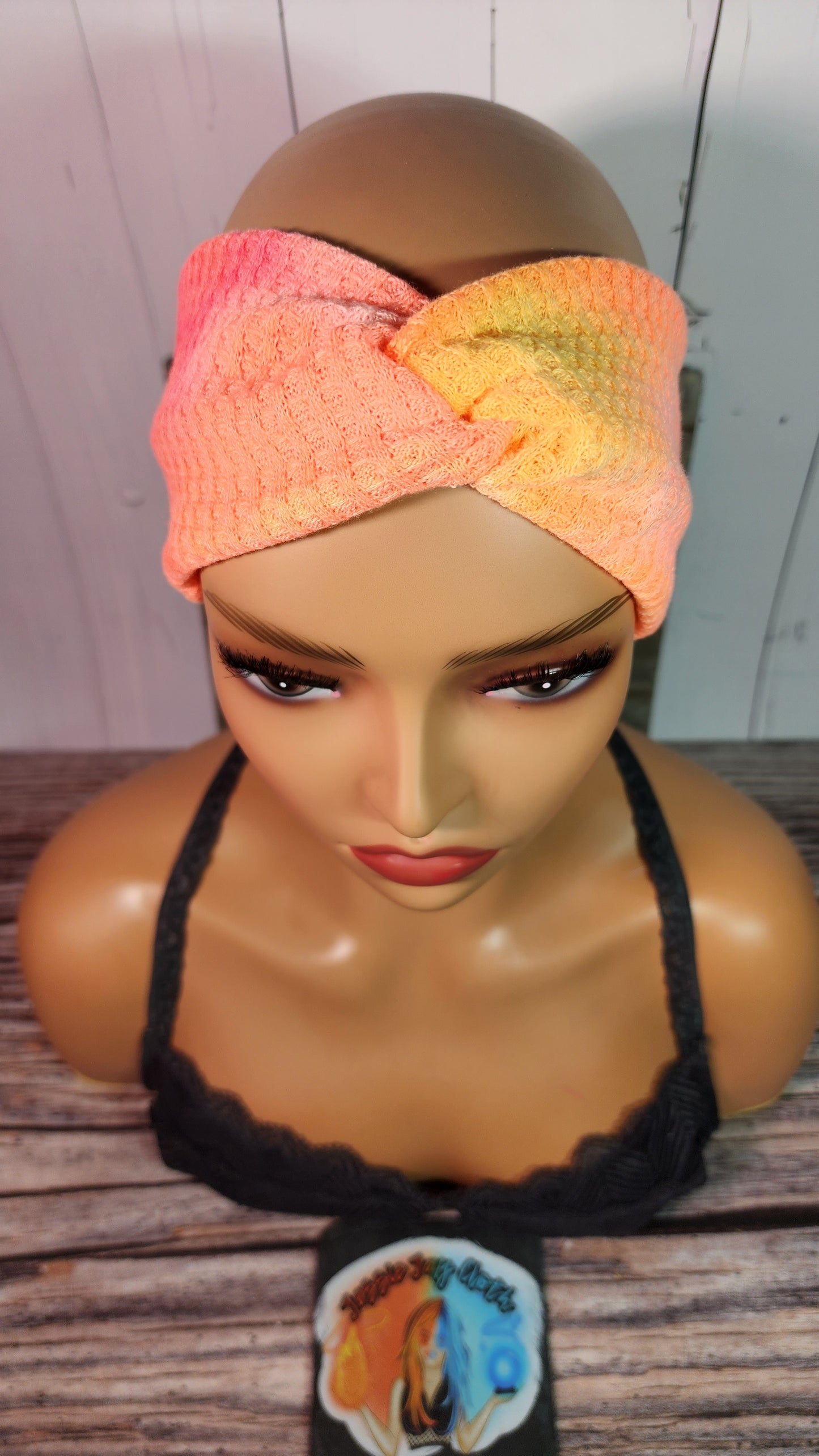 Citrus Fusion C | Medium 21" | RTS Waffle Knit Head Band | Ready to ship | Mask, Knife, Blood, Friday 13th