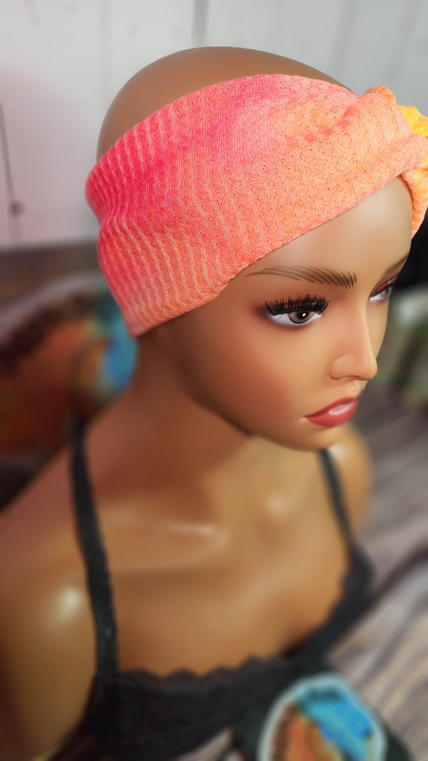 Citrus Fusion C | Medium 21" | RTS Waffle Knit Head Band | Ready to ship | Mask, Knife, Blood, Friday 13th