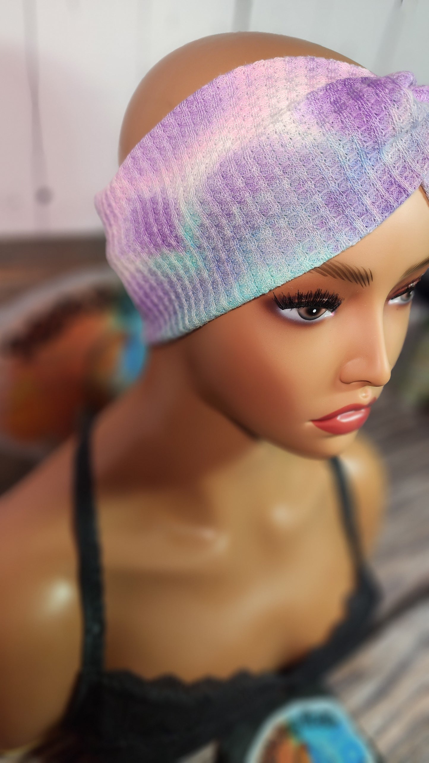 Purple Rain C | Medium 21" | RTS Waffle Knit Head Band | Ready to ship | Mask, Knife, Blood, Friday 13th