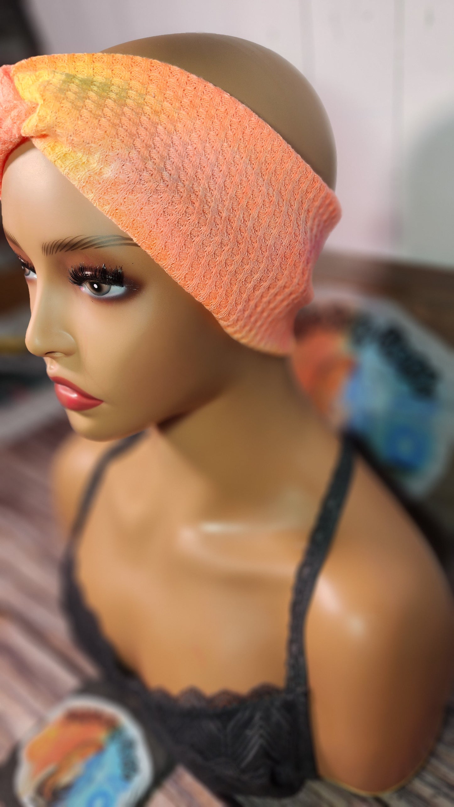 Citrus Fusion C | Medium 21" | RTS Waffle Knit Head Band | Ready to ship | Mask, Knife, Blood, Friday 13th
