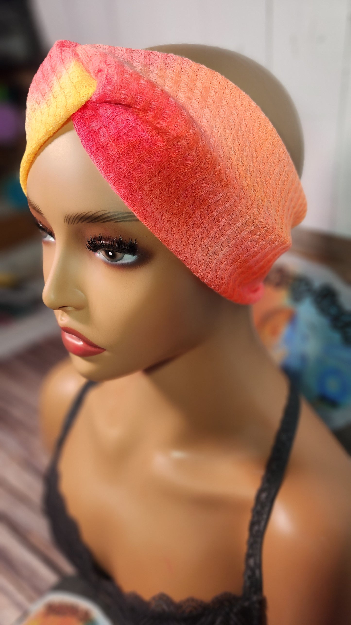 Citrus Fusion D | Medium 21" | RTS Waffle Knit Head Band | Ready to ship | Mask, Knife, Blood, Friday 13th