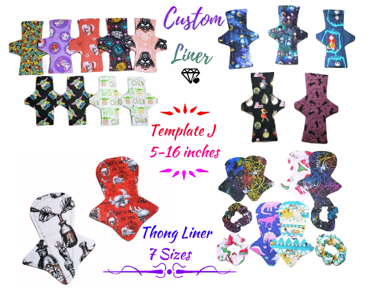 Custom Thong Panty Liners | 7 sizes to choose | 2.5" OR 2.75" Snapped width | Daily liners for everyday freshness