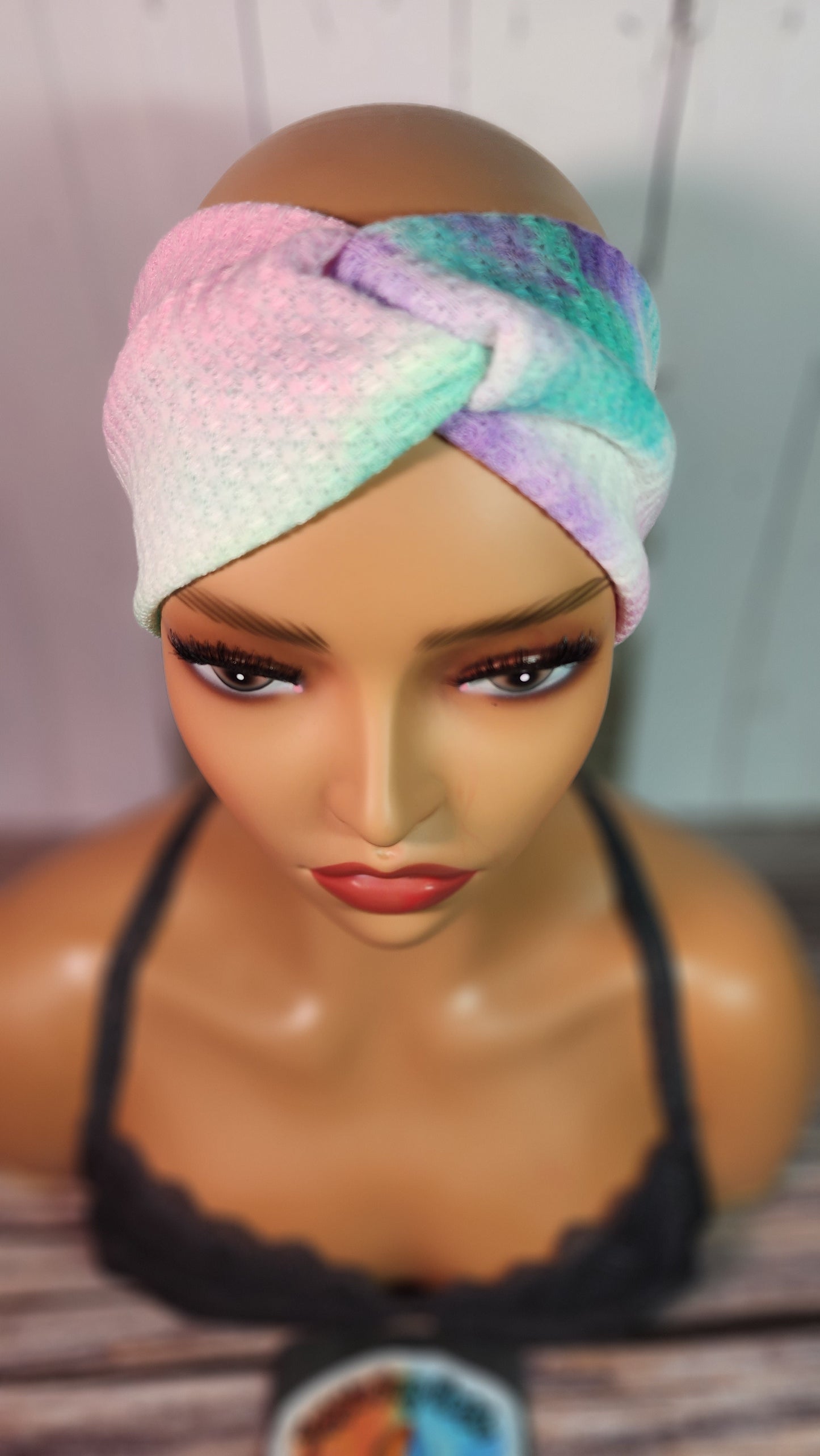 Purple Rain E | Medium 21" | RTS Waffle Knit Head Band | Ready to ship | Mask, Knife, Blood, Friday 13th