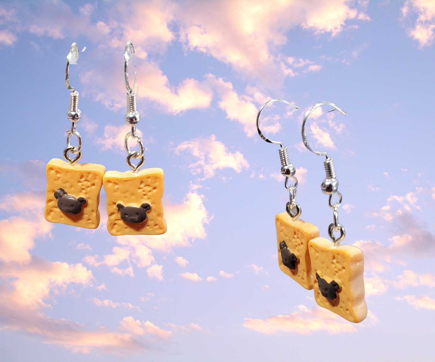 Ready to ship Chocolate teddy Bear  Earrings