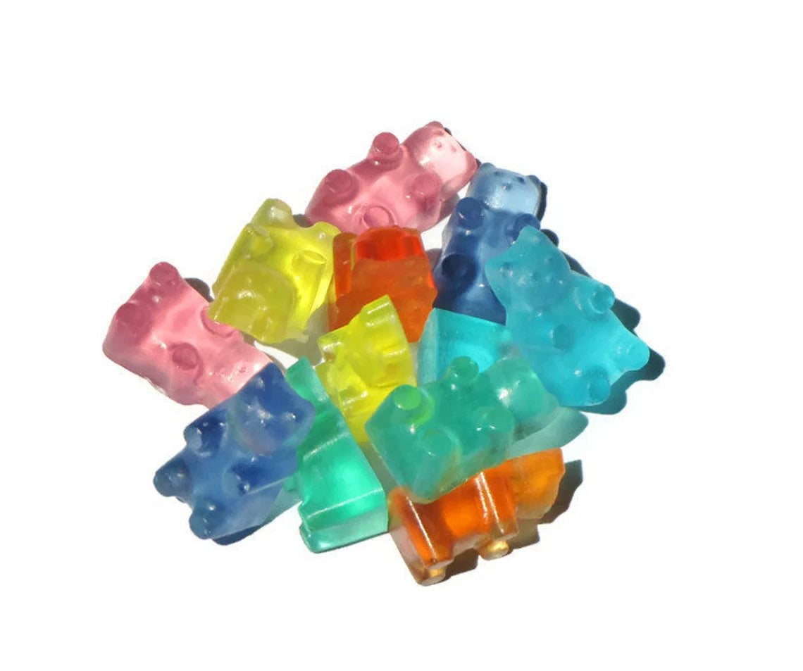 Mini Gummie Bear Soap | Single Use Soaps | Travel Soap | Soaps for Camping | Cloth Wipe Bits