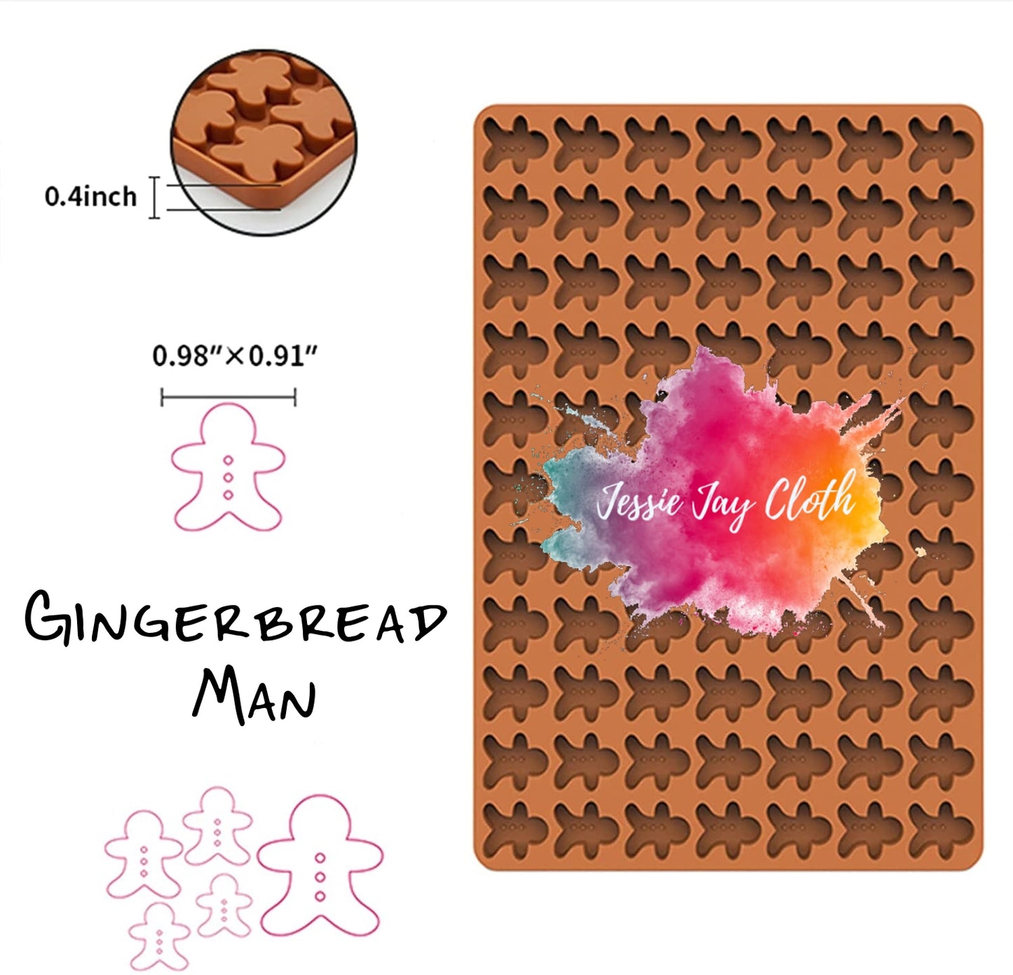 Tiny Gingerbread Man Soap | 0.98" X 0.91" X 0.4" depth | Multi Use Or Single Use Soap