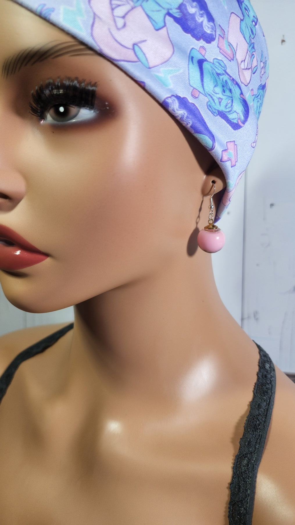 Strawberry Globe | Boba Tea Earrings | Silver Dangles | Christmas Globe