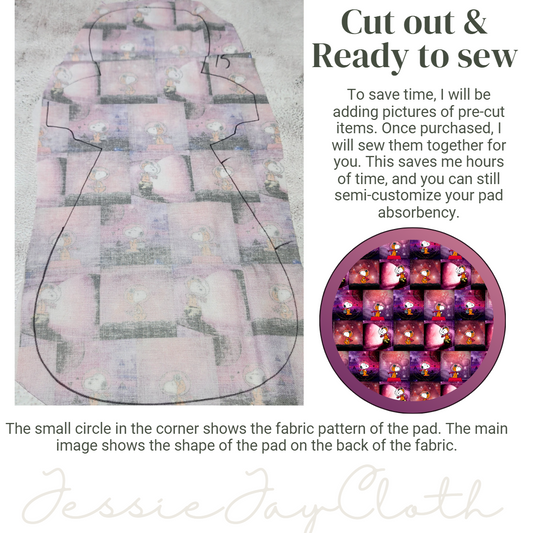 15" Monstress Cloth Pad | Flared, 3" Snapped Width | Choose your absorbency