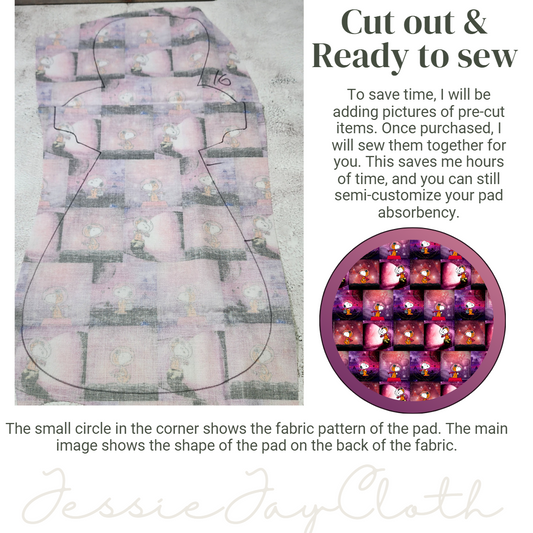 16" Monstress Cloth Pad | Flared, 3" Snapped Width | Choose your absorbency