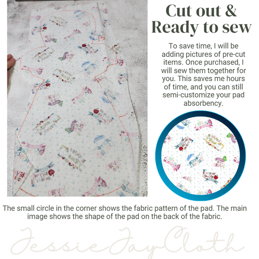 15" Monstress Cloth Pad | Flared, 3" Snapped Width | Choose your absorbency
